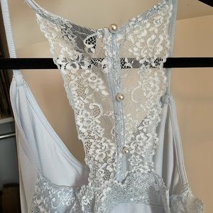 Vero moda light blue tank top with lace back detail